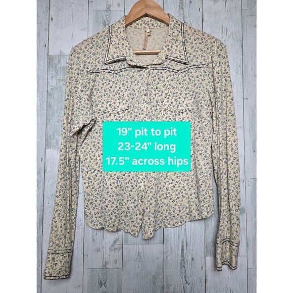 Clothes by Derek Andrew 100% Cotton Pearl Snap Western Floral Button Up / Down S - Picture 2 of 6